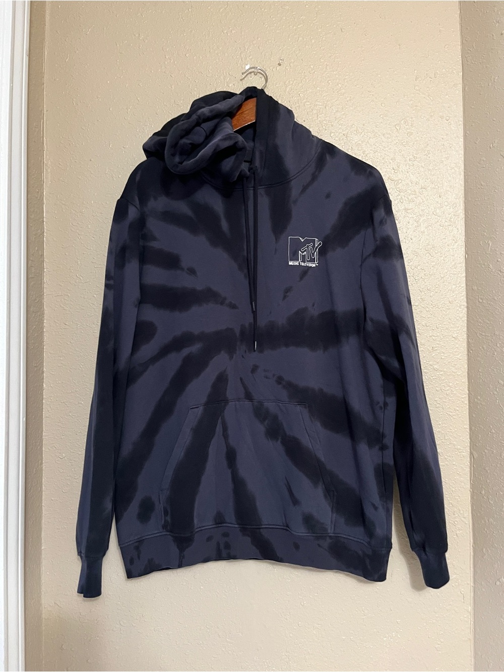 *New With Tags H&M X MTV Men's Tie-Dye Hoodie Black/Dark Grey Large